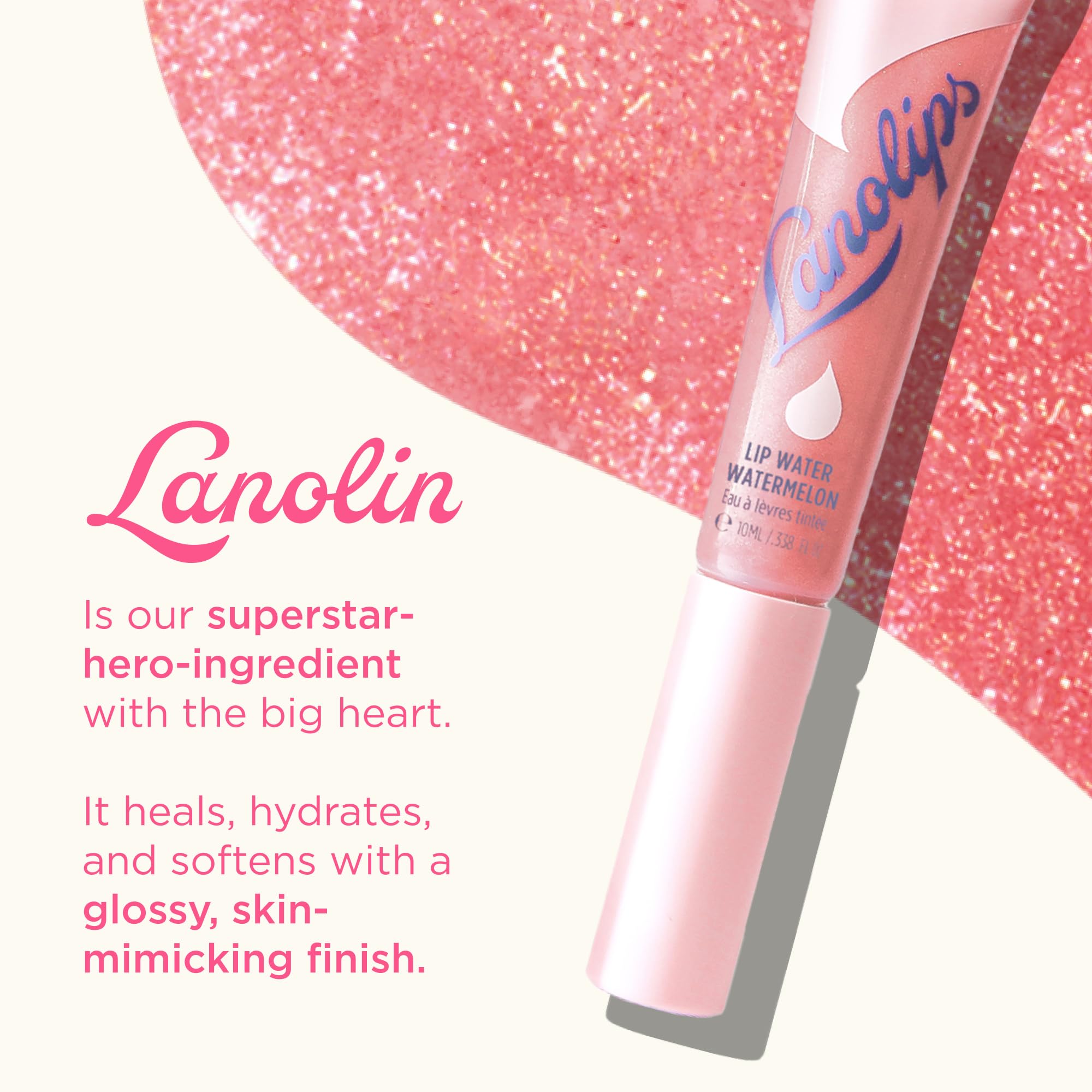 Lanolips Lip Water Watermelon illustration of underwater glow on lips