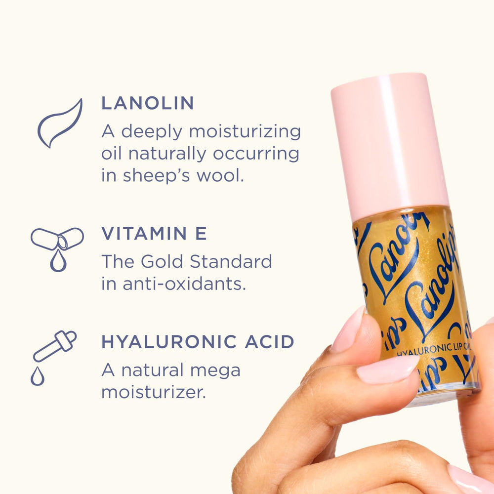 Lanolips jumbo applicator glides on lip oil for smooth, fuller-looking lips.