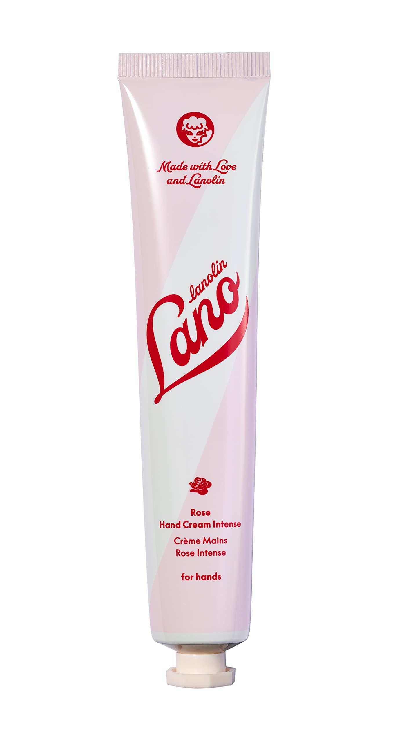 Lanolips Rose Hand Cream tube for soft, nourished hands and cuticles.