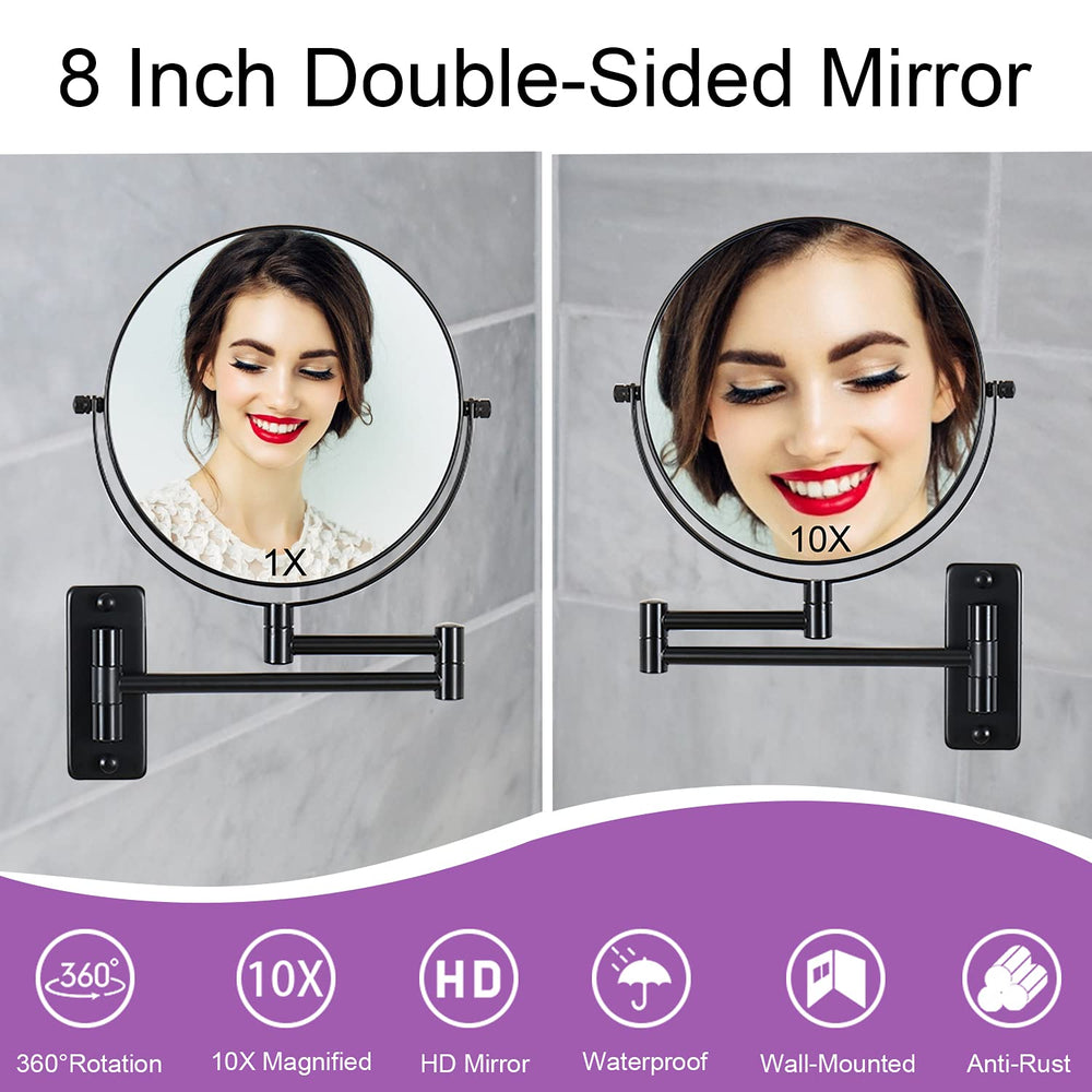 LANSI matte black bathroom mirror resists fingerprints for a clean look