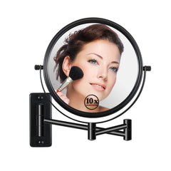 LANSI wall-mounted magnifying mirror shows 1x and 10x for precise makeup application