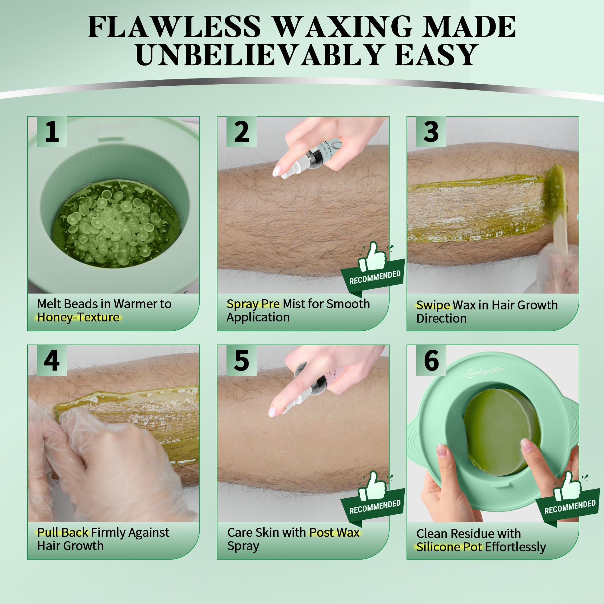 LANSLEYWAX Home waxing setup suggesting professional results in your bathroom