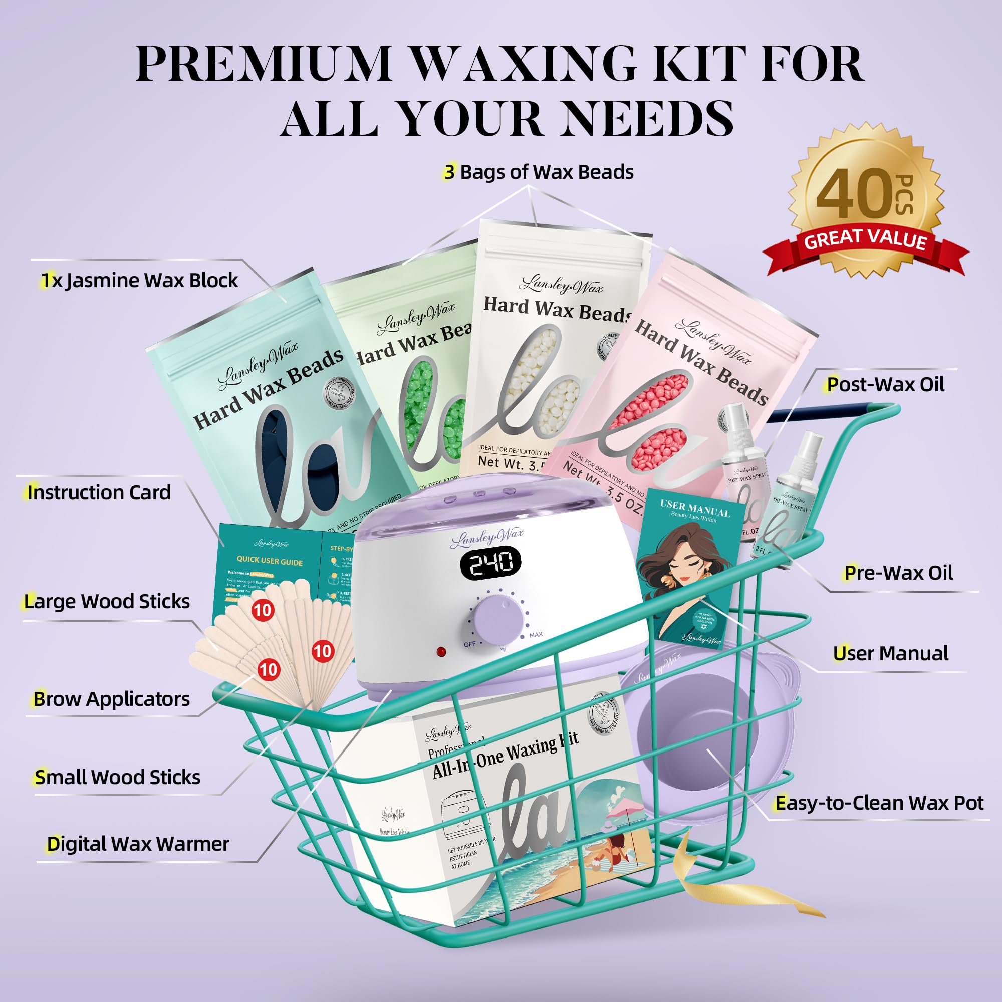 LANSLEYWAX post-wax spray aids gentle aftercare on skin