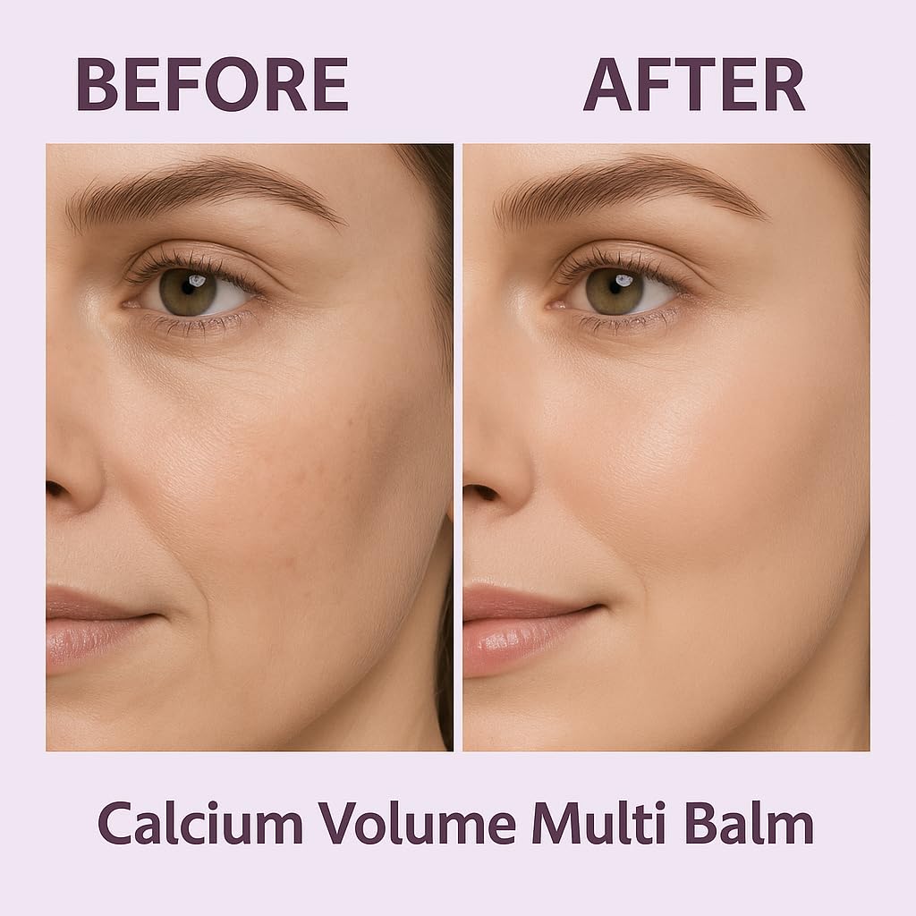 Lanthome Calcium Multi Balm applied to face-neck-eyes demonstrates versatile use.