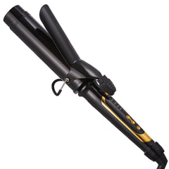 Lanvier one-and-a-half-inch curling iron barrel creates relaxed, beachy waves with shine.