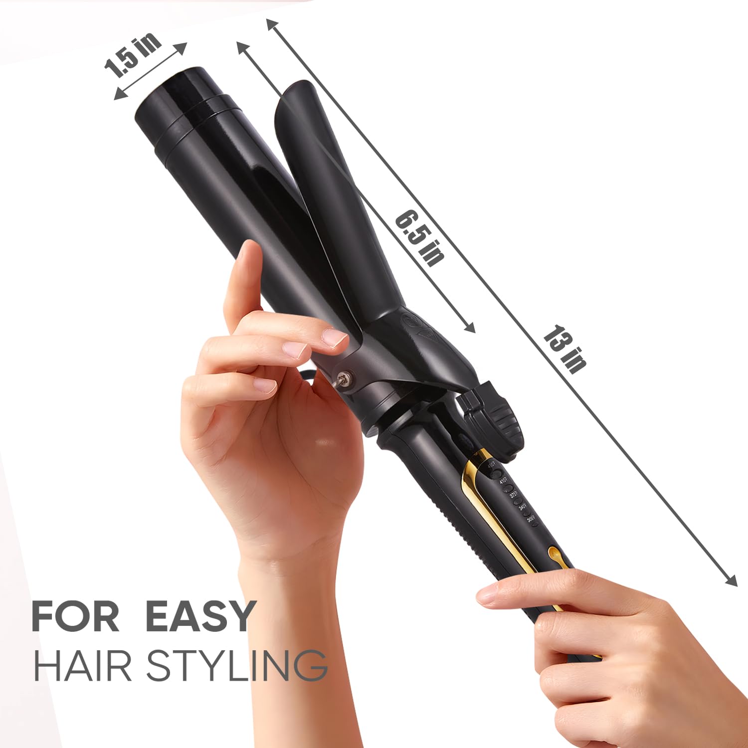 Lanvier tourmaline ceramic coating delivers even heat and shiny curls.