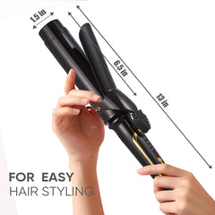 Lanvier tourmaline ceramic coating delivers even heat and shiny curls.