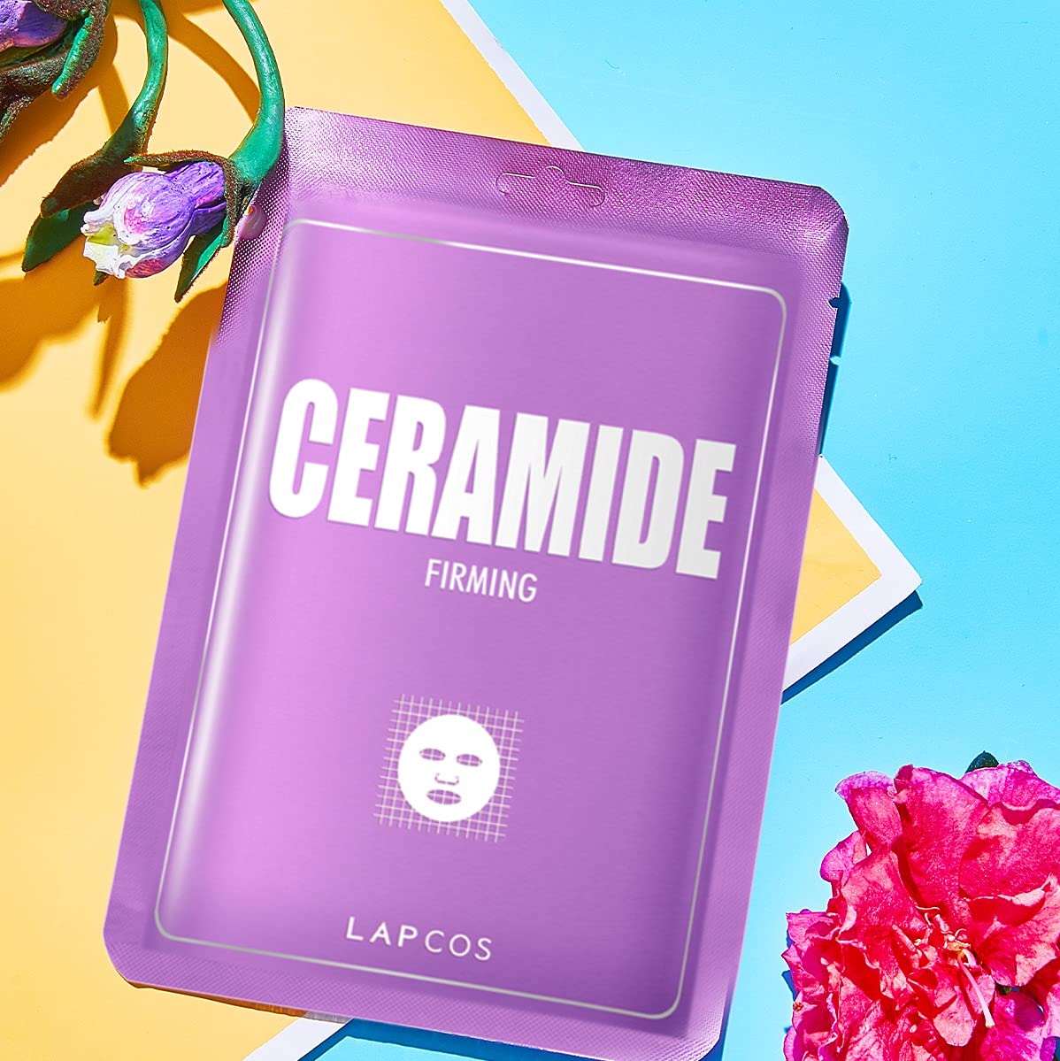 LAPCOS Ceramide Sheet Mask removal with serum left on skin.