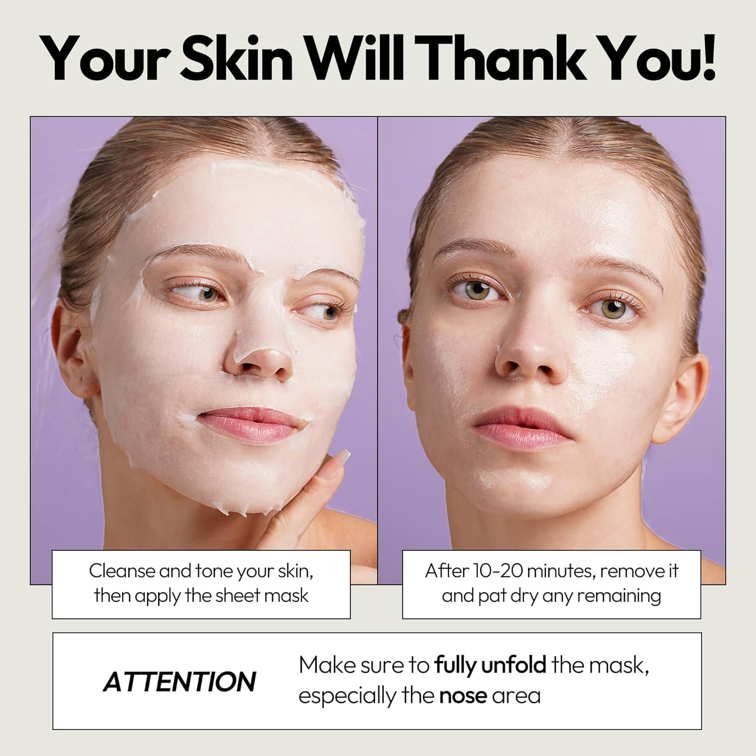 LAPCOS mask in-use with visible serum sheen suggesting hydration