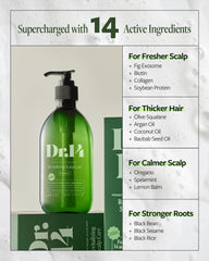 LAPCOS Dr.14 bottle for daily use showing easy scalp massage application.