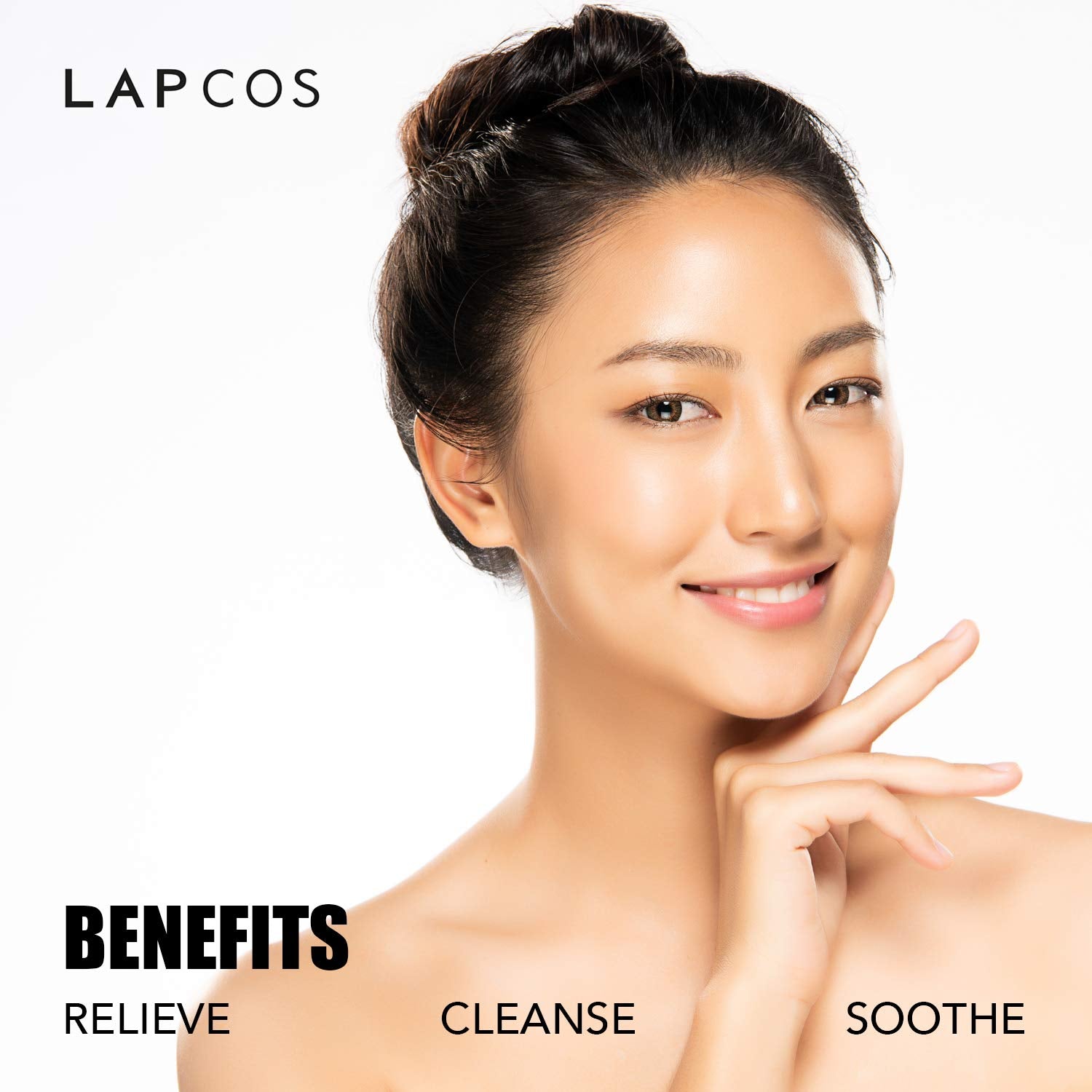 Lapcos Tea Tree Sheet Mask close-up showing essence for soothing hydration.