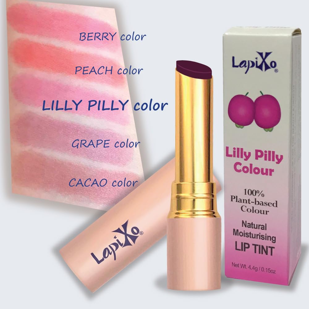 LAPIXO Lilly Pilly lip tint texture appears silky and moisturizing