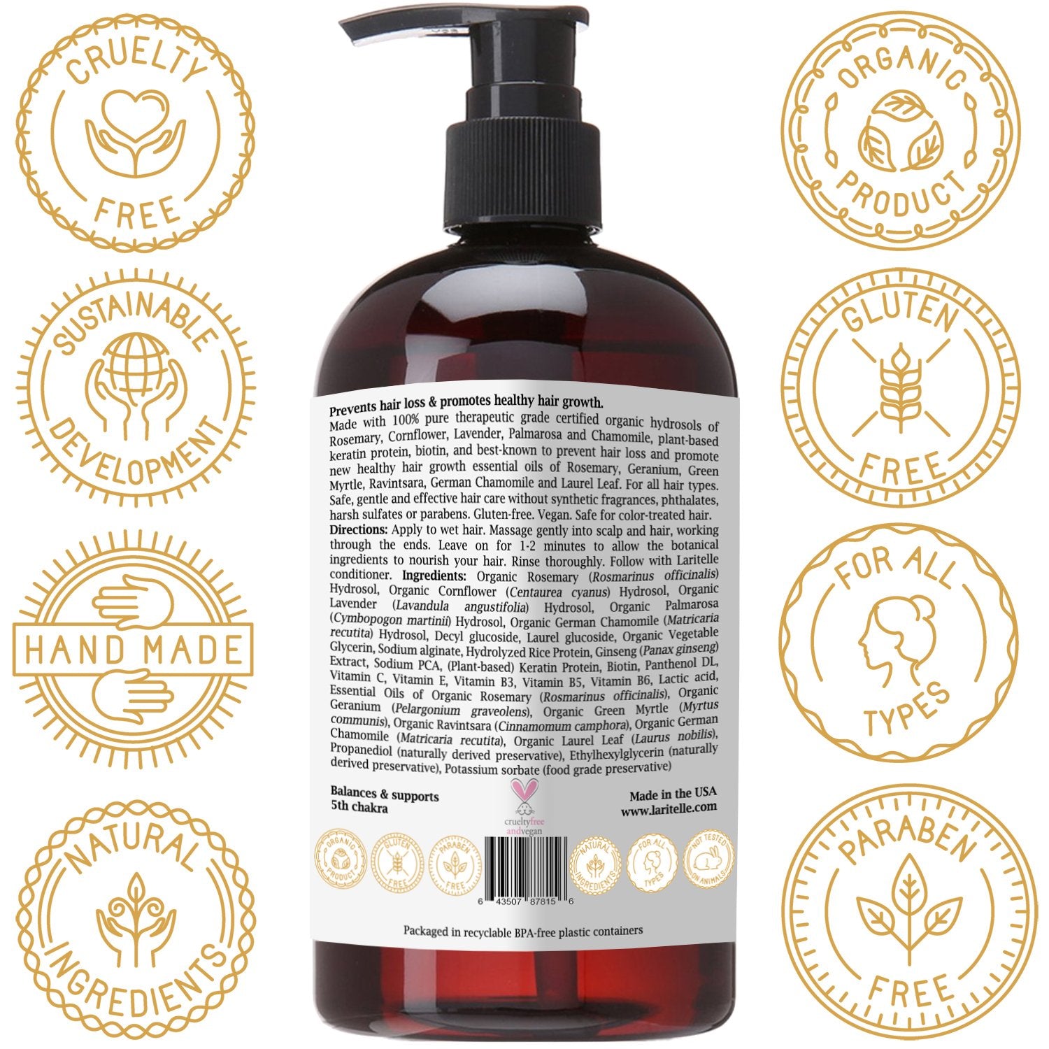 Laritelle hand-poured California batch indicating artisanal, small-batch care.