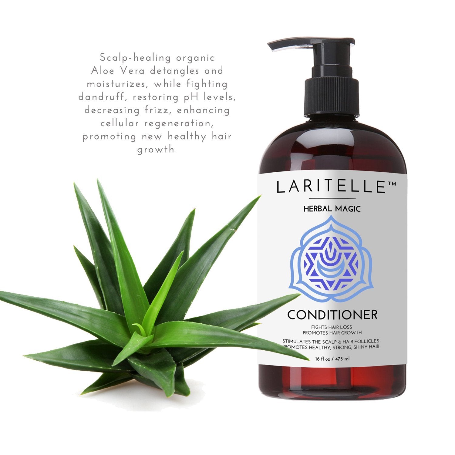 Laritelle conditioner cream texture nourishes and softens hair.