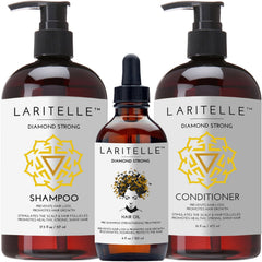 Laritelle Diamond Strong shampoo bottle promotes scalp refreshment and stronger strands