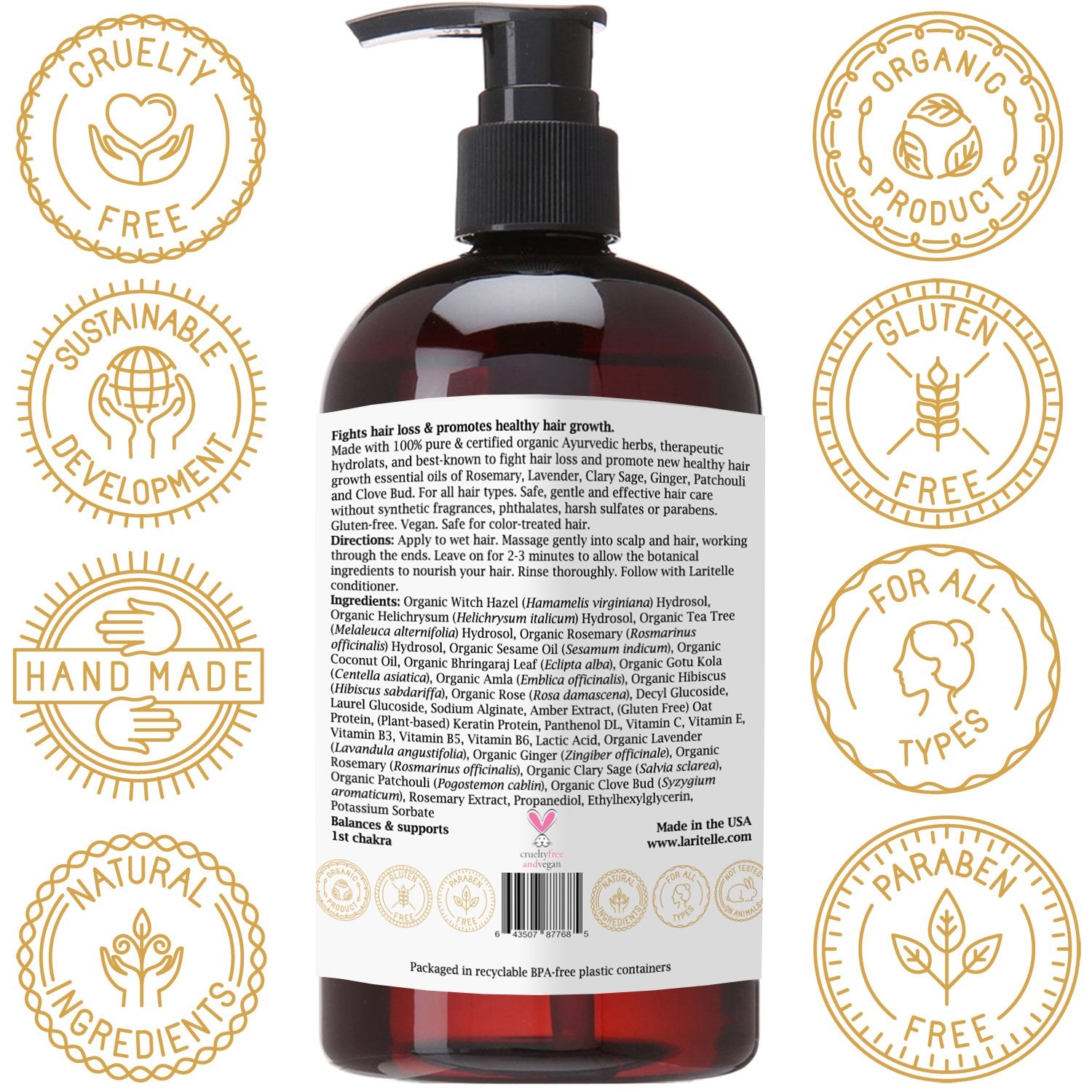 Laritelle Fertile Roots on a bathroom shelf implies convenient daily care.
