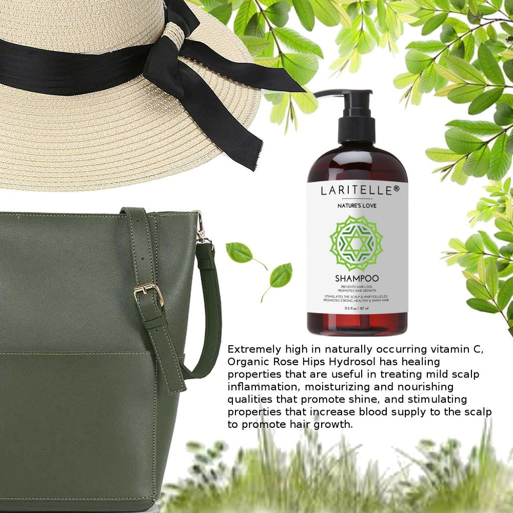 Laritelle Nature's Love routine setup on a wooden surface suggesting daily self-care.