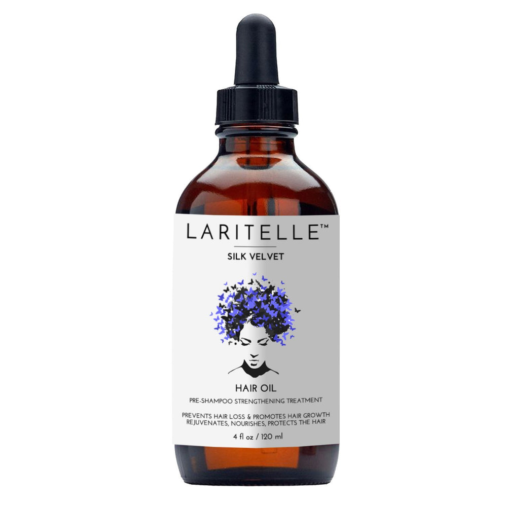 Laritelle organic hair loss prevention bottle highlighting scalp nourishment and potential hair growth support