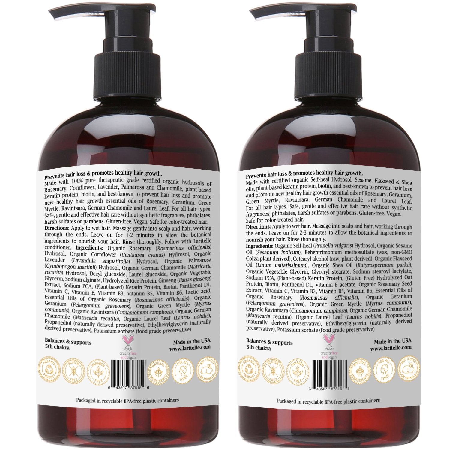 Laritelle Silk Velvet Conditioner bottle for detangling and natural shine, aiding healthier hair.