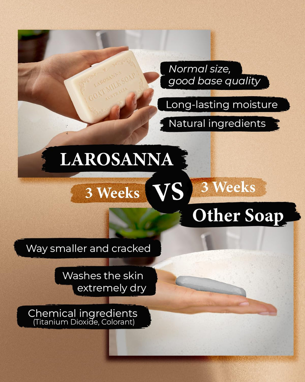 LAROSANNA eco-friendly soap from sustainable plant oils.