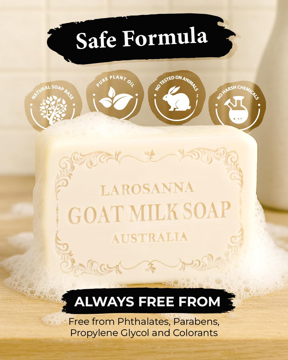 LAROSANNA plant-based cleansing for all skin types.