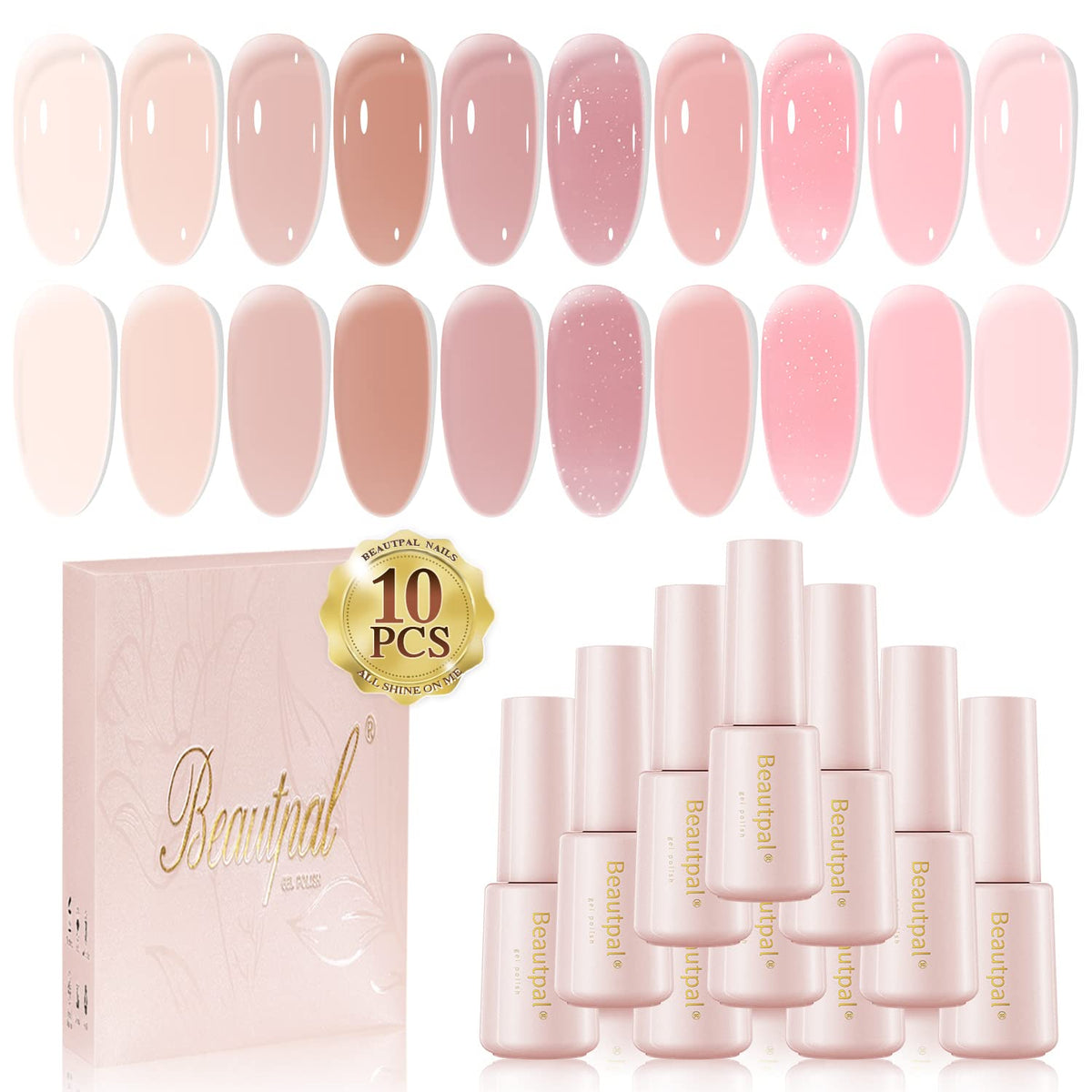Larvall Beautpal jelly gel nail polish set nude for natural-looking nails.