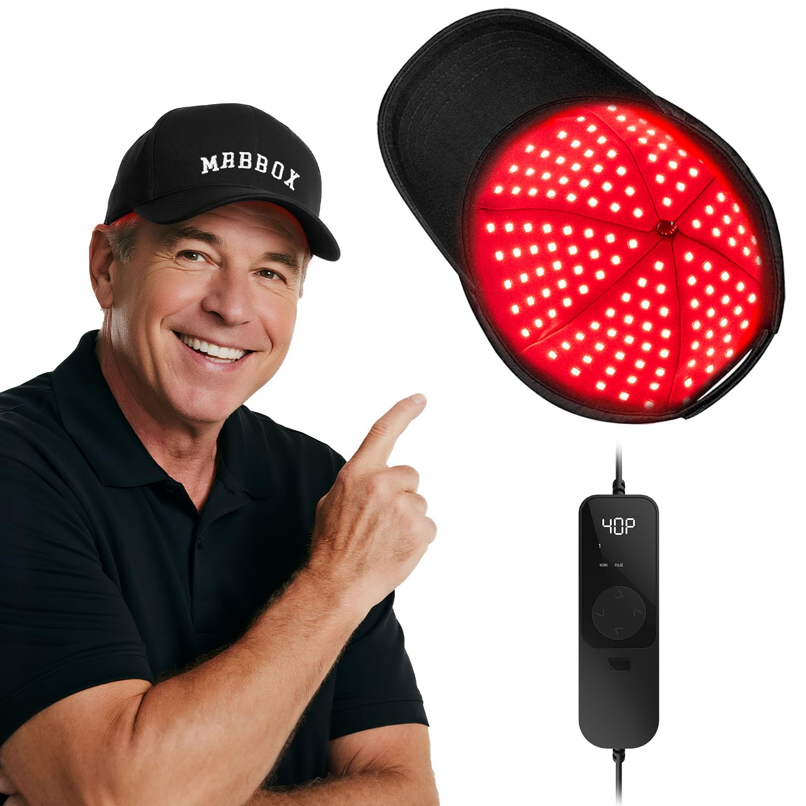 Laser Hair Growth Cap wearable device for gentle red and infrared light therapy at home.