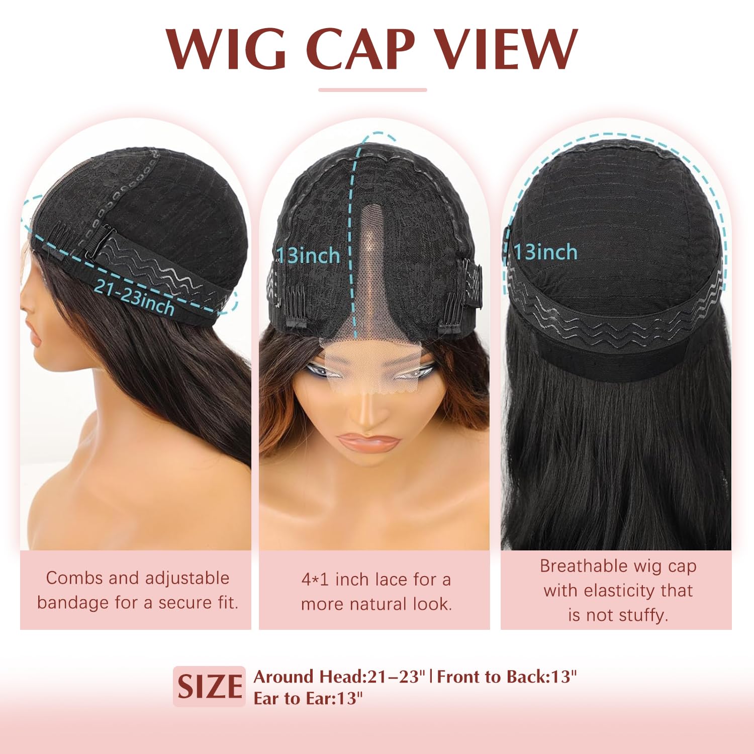 Lasescuch long black wig back view highlighting length and flow.