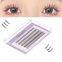 LASGOOS DIY eyelash extensions fiber collection for customizing your look at home.