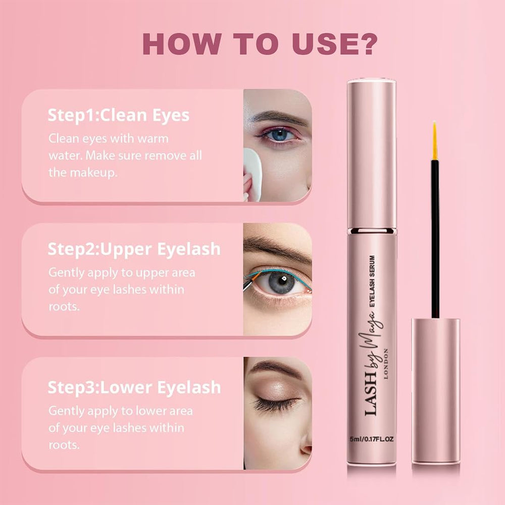 LASH by Maya Serum packaging on a tidy vanity for easy storage.