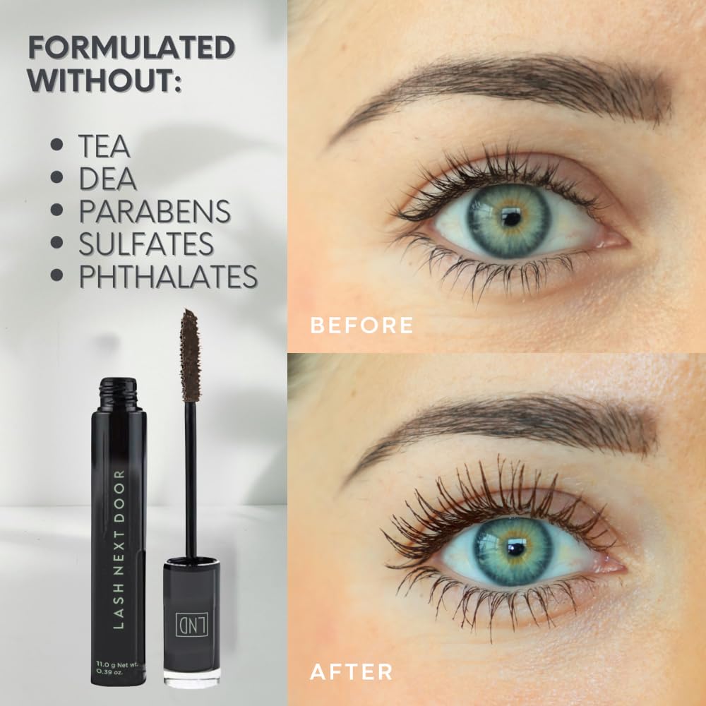 Lash Next Door Espresso Brown water-resistant formula for all-day wear.