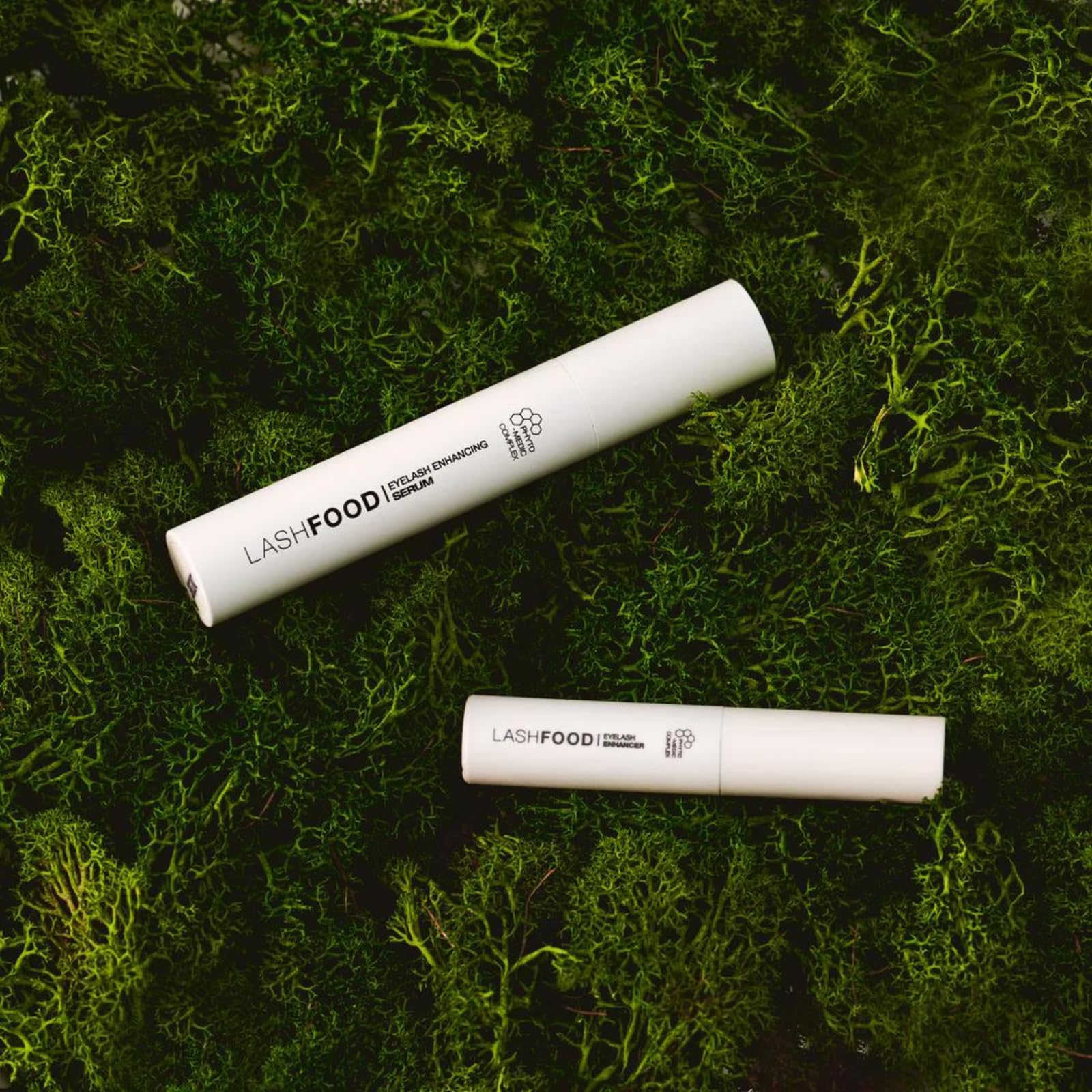 LashFood packaging box highlighting Ecocert certification and vegan formula