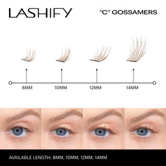 Lashify 12mm Ginger Gossamer eye-open close-up showing lift