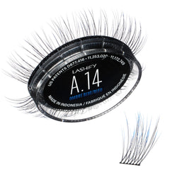 Lashify Amplify 14mm Ombre Blue Gossamer lashes cartridge adds subtle color enhancement.