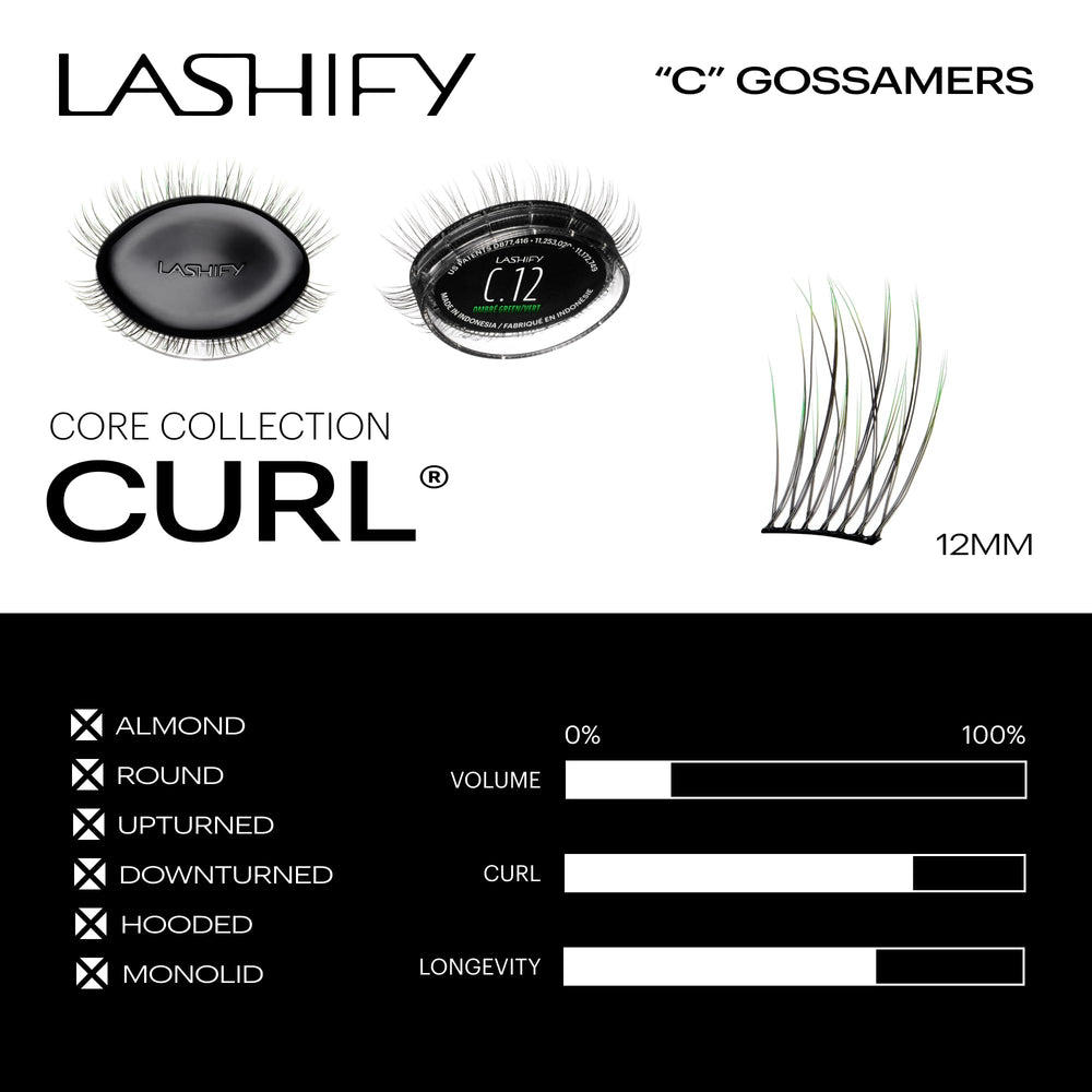 Lashify Amplify curl gossamer lashes for delicate, fluttery lashes