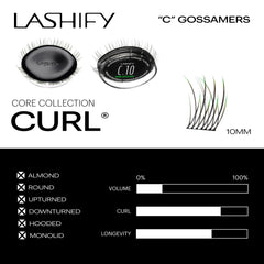 Lashify Amplify Gossamer Ombre Green lashes for wispy, delicate style.