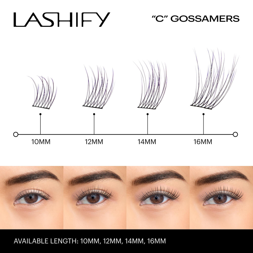 Lashify Core Collection patented spine lashes help hold their shape.