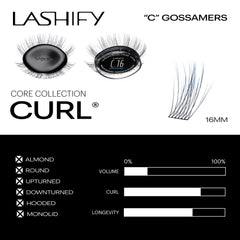 Lashify Gossamer cartridge ready with 12 lashes for styling.