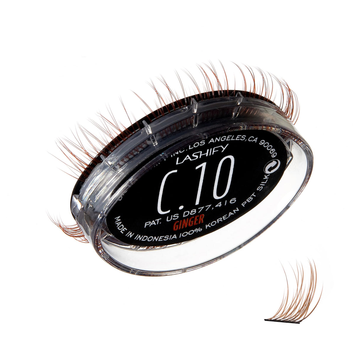 Lashify Curl 10mm Ginger cartridge for a natural-looking lash enhancement.