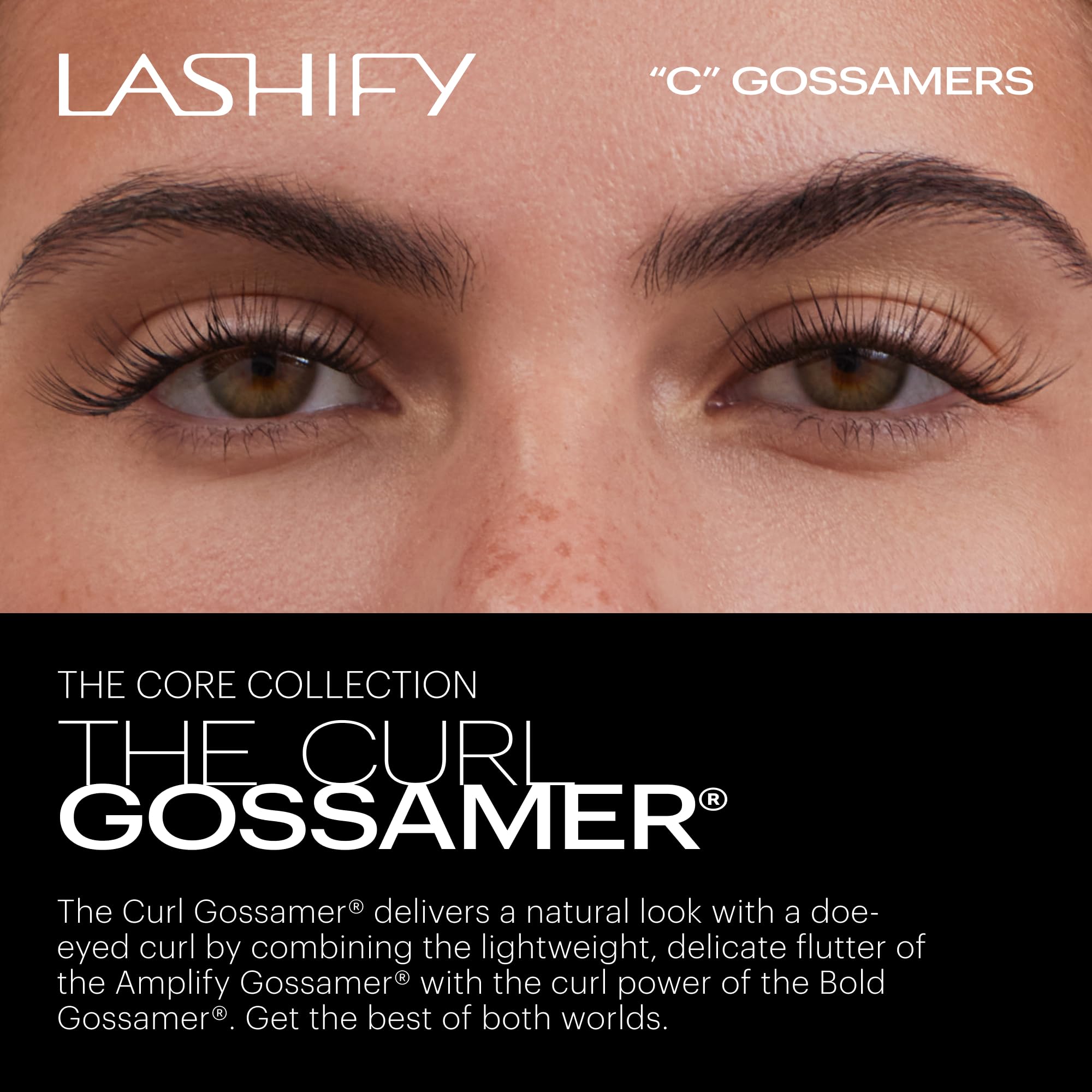 Lashify Curl 10mm Gossamer refill offering a softer flutter and brighter eyes.