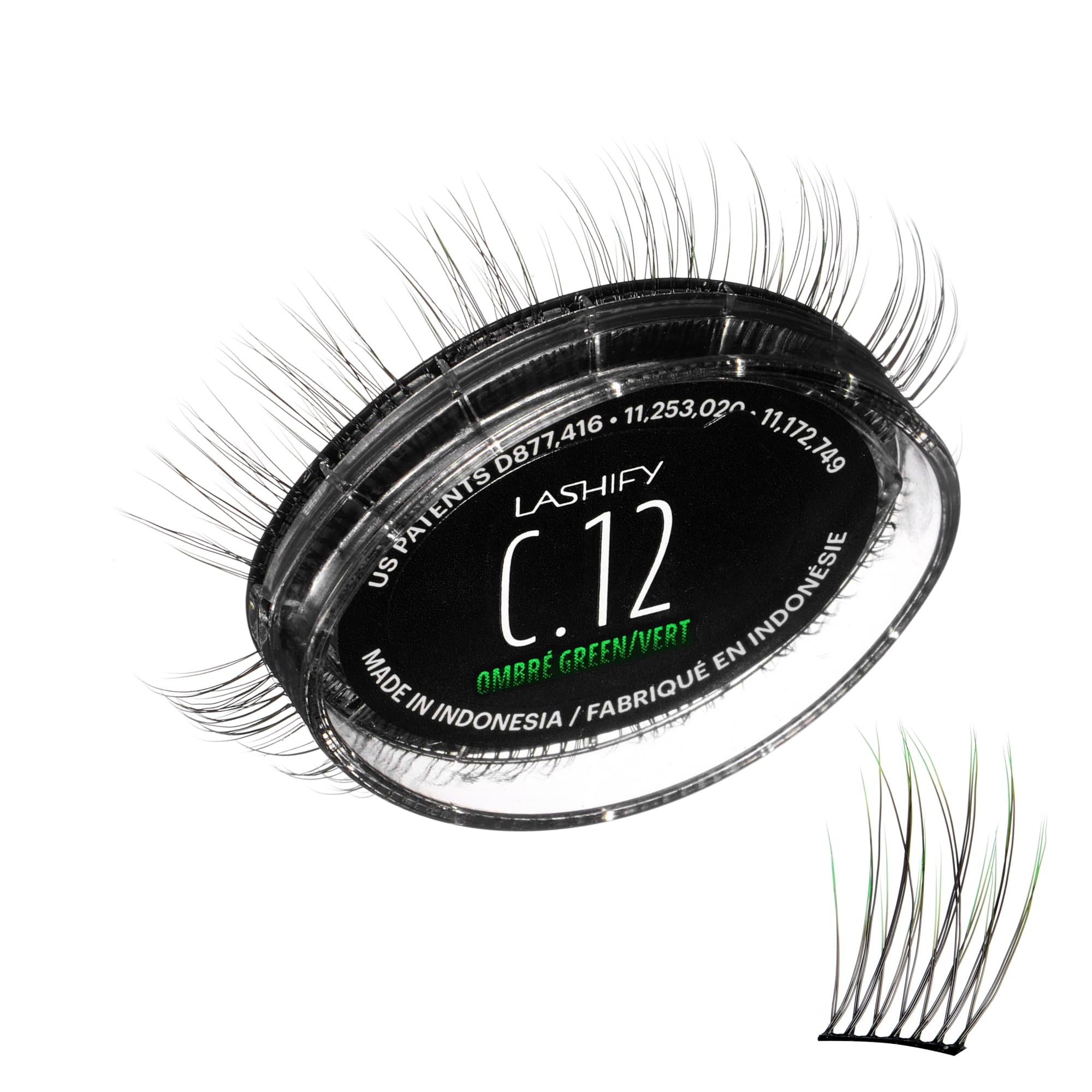 Lashify Curl 12mm Gossamer refill in Ombre Green for subtle color enhancement