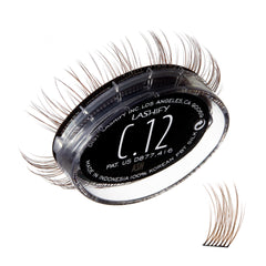 Lashify Curl 12mm Ash Gossamer lashes for a natural lift.