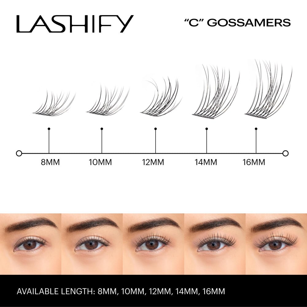 Lashify Curl 16mm Gossamer doe-eyed curl opens the eye softly.