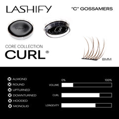 Lashify Curl 8mm Ash Gossamer wear test showing seamless blend