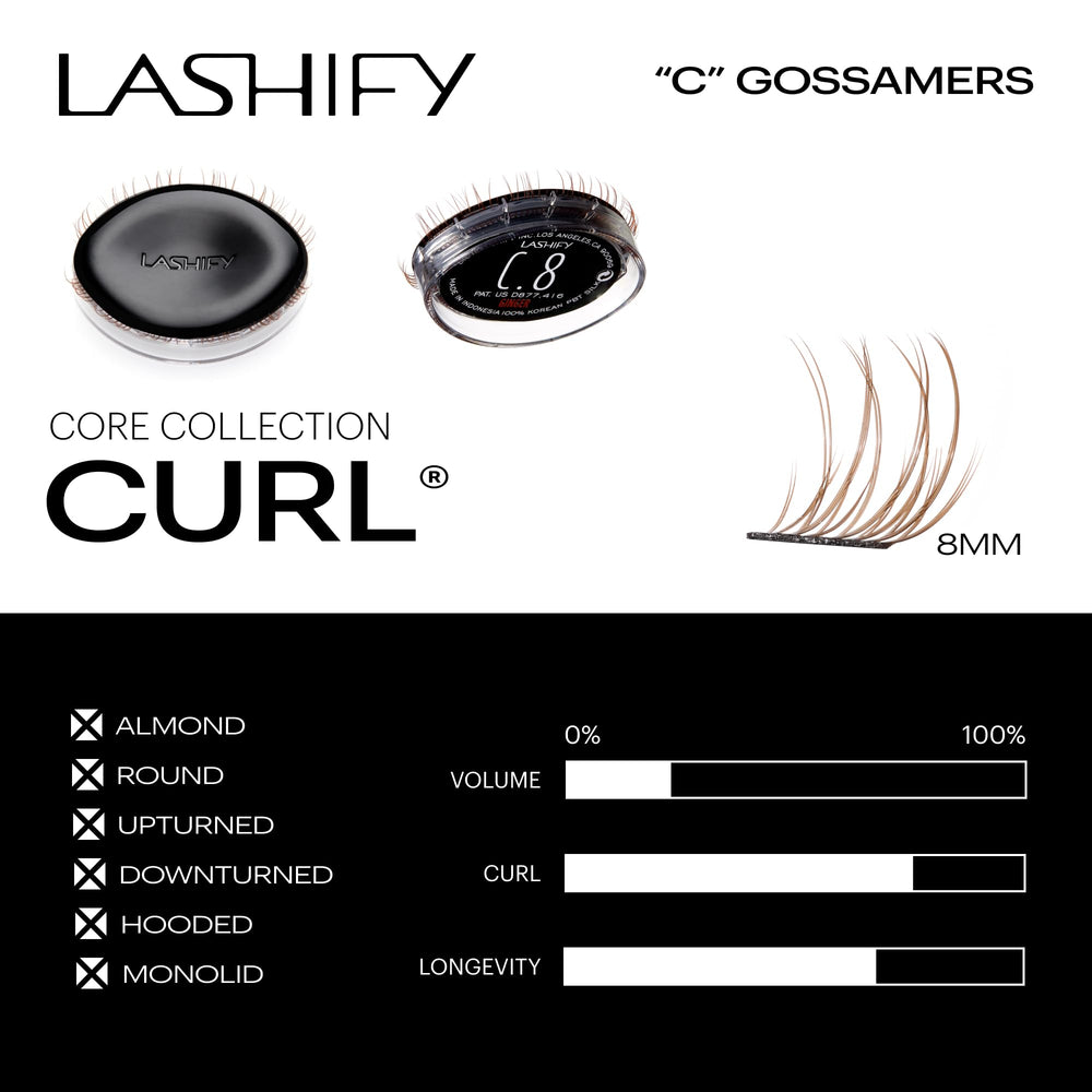 Lashify Curl 8mm Ginger Gossamer color swatch showing ginger shade option