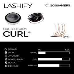 Lashify Curl 8mm Ginger Gossamer color swatch showing ginger shade option