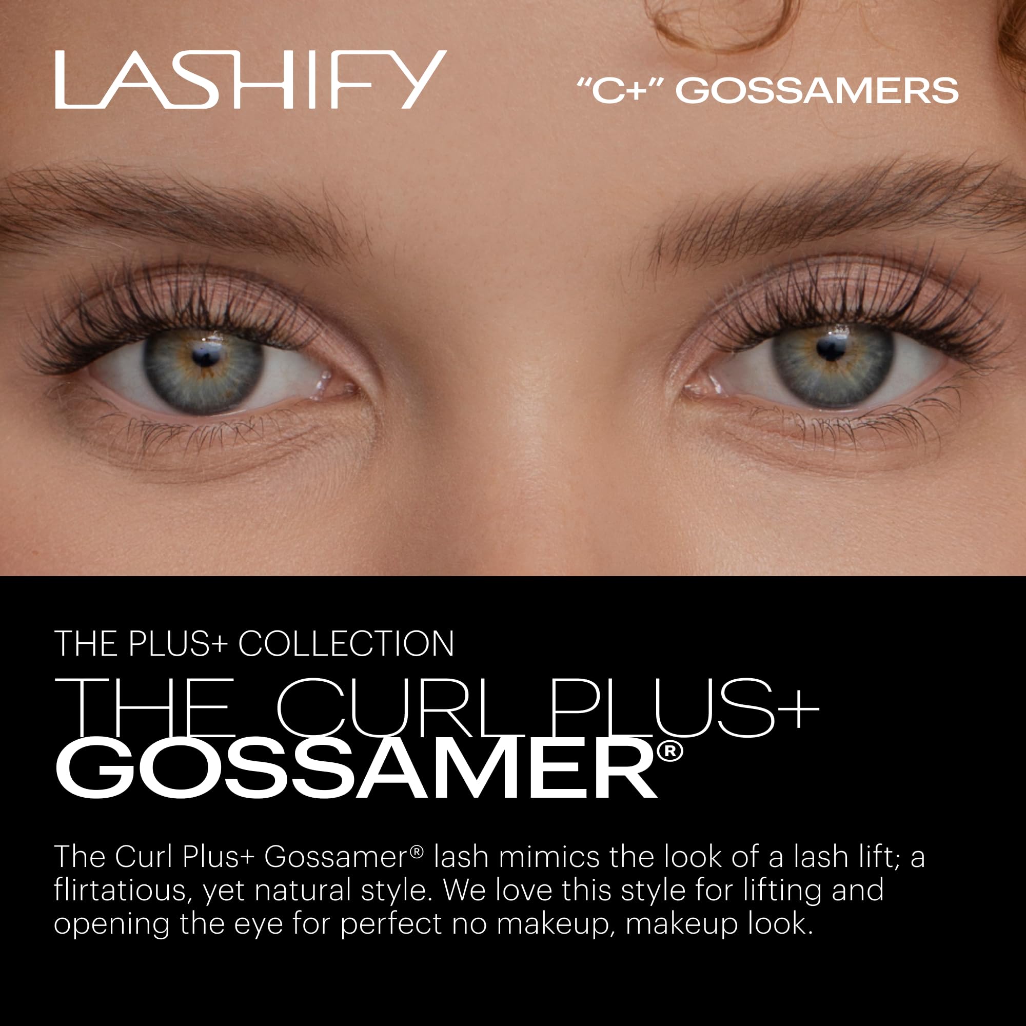 Close-up of Lashify Gossamer delicate lashes for subtle definition