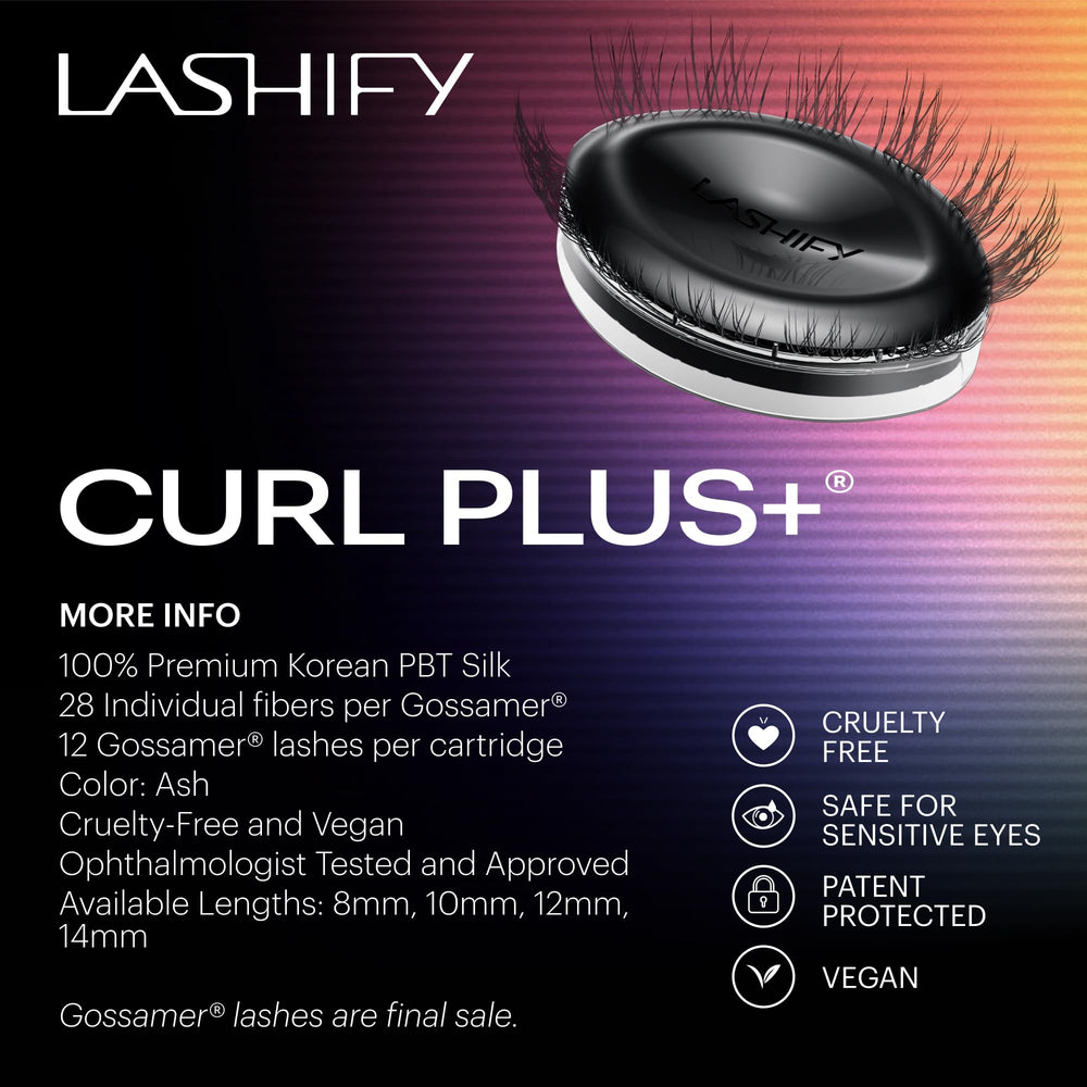 Lashify Curl Plus+ Ash 8mm color swatch shows ash shade