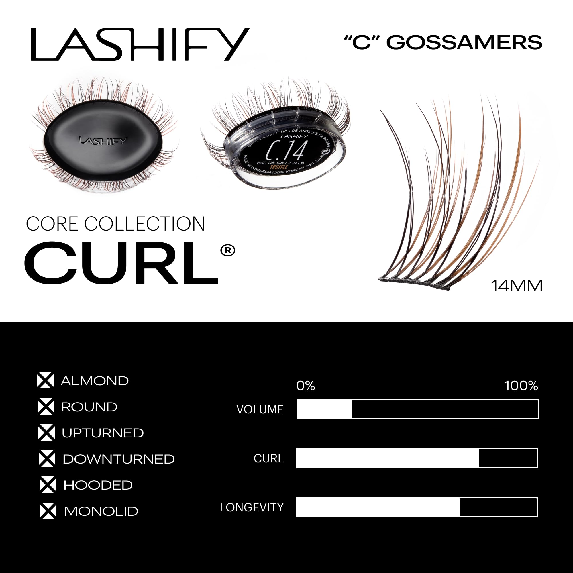 Lashify Fuse Control Wand shown with Gossamer lashes for precise placement