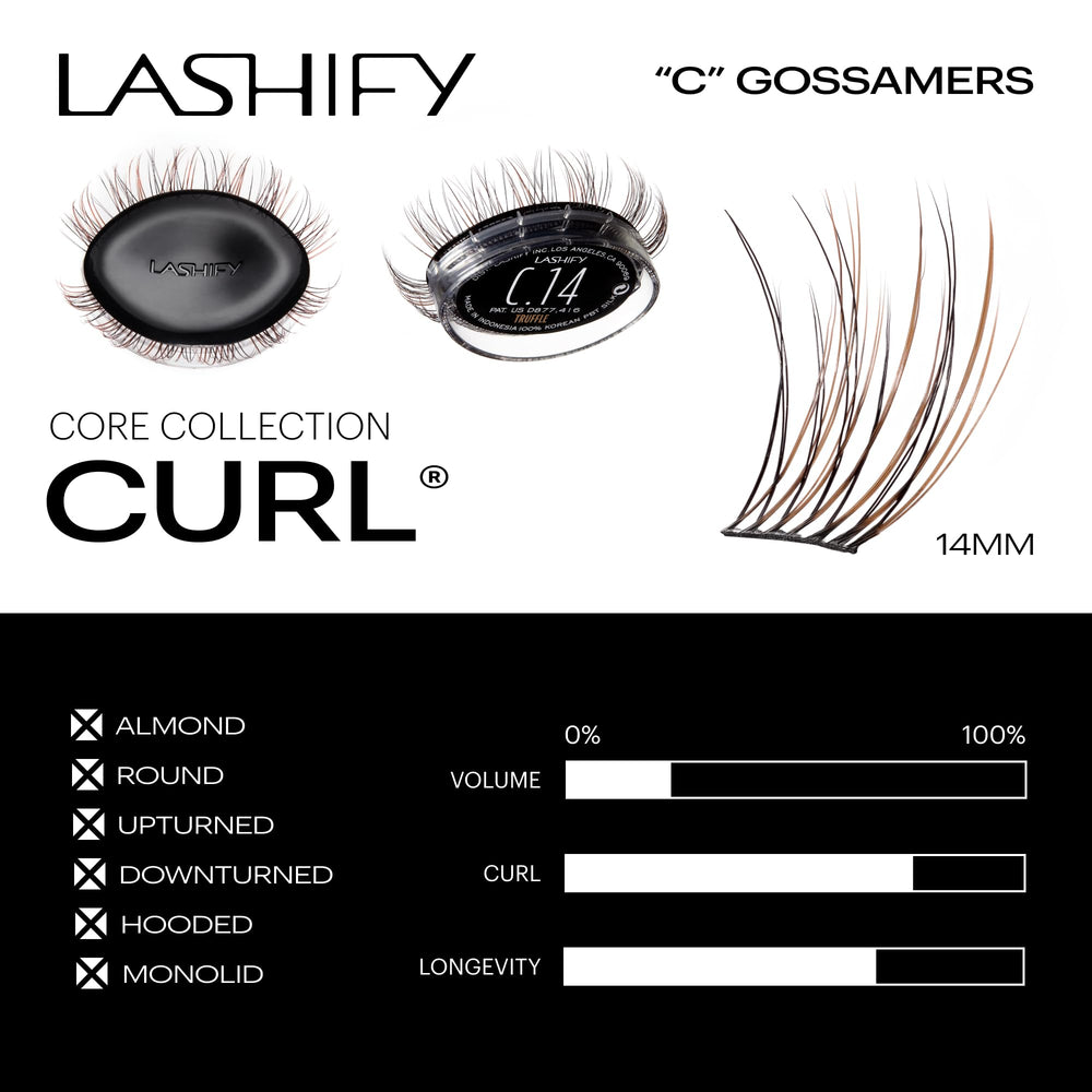 Lashify Fuse Control Wand shown with Gossamer lashes for precise placement